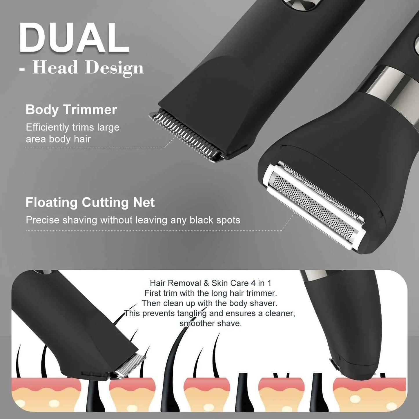 4-Blade Electric Foil Shaver – Waterproof Cordless Razor with Precision Trimmer & LED Display