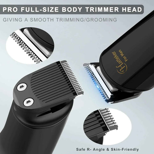 Hatteker 6-in-1 Body Grooming Kit – Groin & Body Trimmer Beard Hair Clipper Waterproof USB Rechargeable
