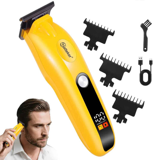 Hatteker HT-6117 Rechargeable Electric Hair Clippers for Men Cordless Professional Barber Trimmer with Adjustable Blades