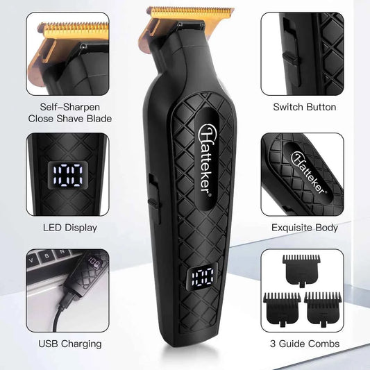 Hatteker Low Noise Haircutting Equipment USB Charging Hair Trimmer Clippers