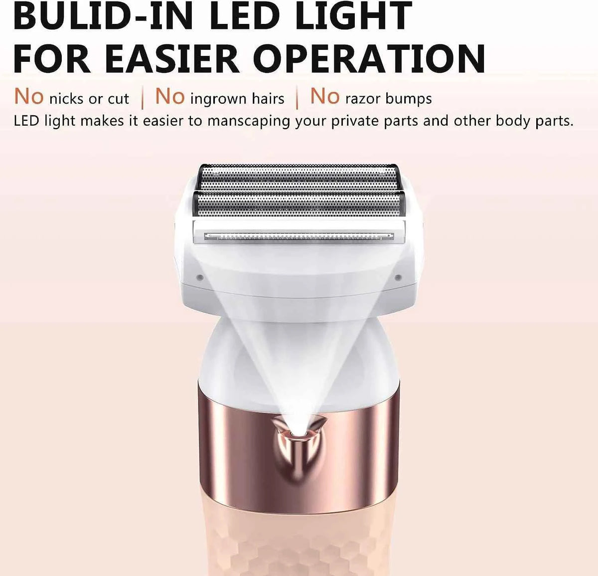Electric Hair Removal for Women 3 in 1 Epilator Shaver for Legs Arms Underarms Bikini Public Hair Wet Dry Rechargeable