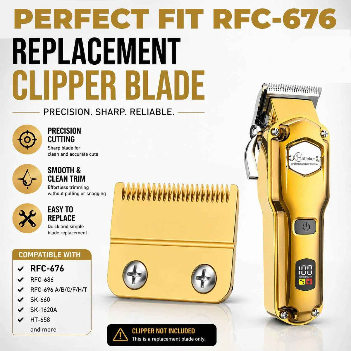 Hatteker Ceramic Replacement Blade Cutter for RFC-676 – Precision Clipper Spare Part