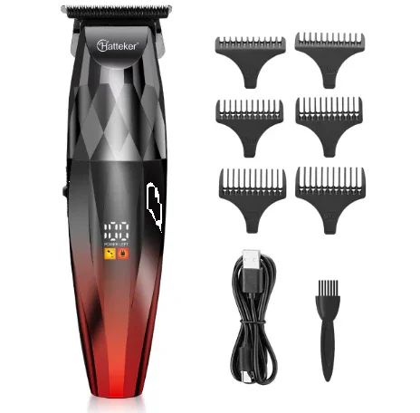 Hatteker HT-6126 Cordless Professional Electric Hair Clippers Beard Trimmer Styler LED Digital Display Hair Clippers for Men