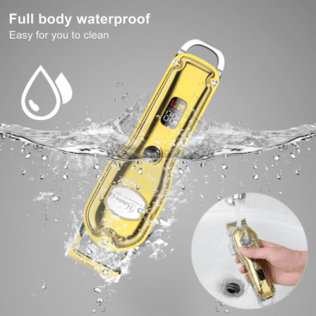 Hatteker Professional Trimmer Beard Precision Long Hair Waterproof Gold - HATTEKER
