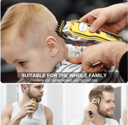 HATTEKER Professional Trimmer Beard Precision Long Hair Waterproof Gold