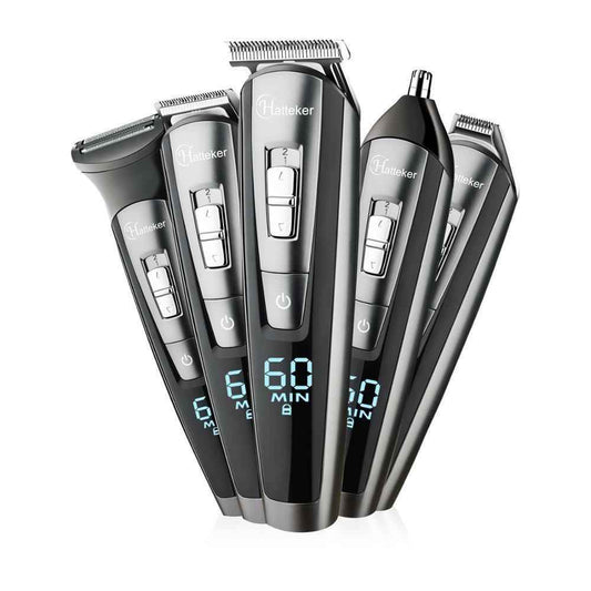 HATTEKER New Model RFC-588 Professional Hair Trimmer 7-in-1 Waterproof Grooming Kit for Men Beard, Hair & Body
