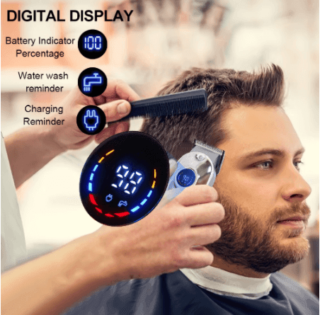 HATTEKER Professional Hair Clippers for Men Cordless Barbers Grooming Kit LCD Display