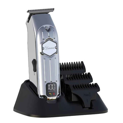 Silver Cordless Beard Trimmer & Haircut Kit - T-Blade Hair Clippers for Men