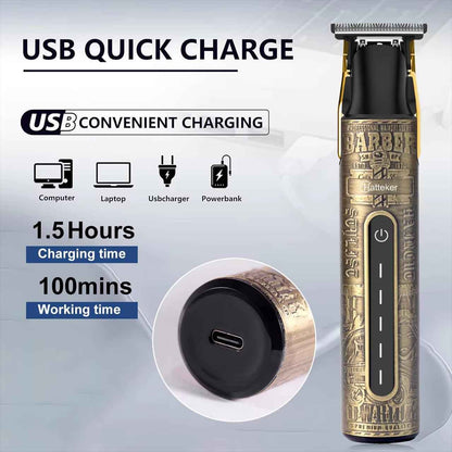 T-Blade Hair Cutting Machine - USB Rechargeable Men's Hair Trimmer & Bald Clippers