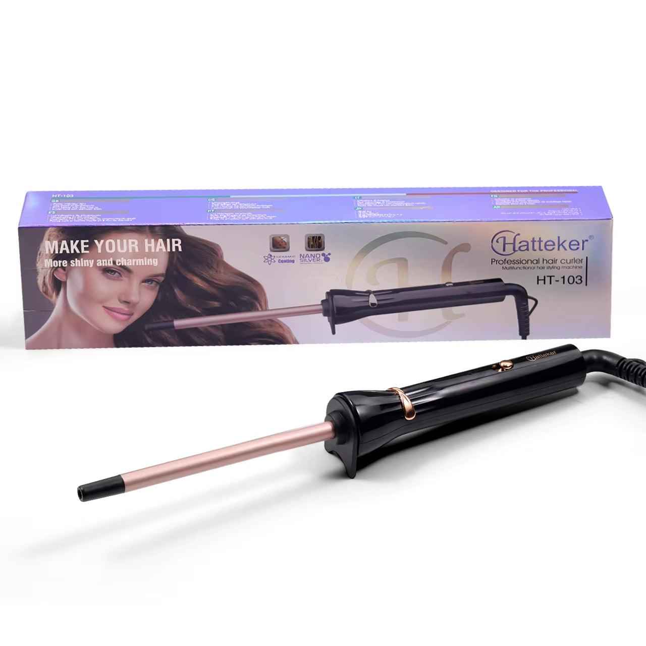 Hatteker Negative Ion 9mm Curling Iron & Hair Roller Styling Tool