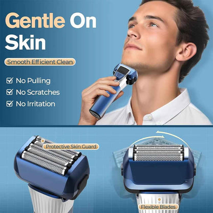 Washable Three-Blade Electric Shaver for Men | LCD Digital Display
