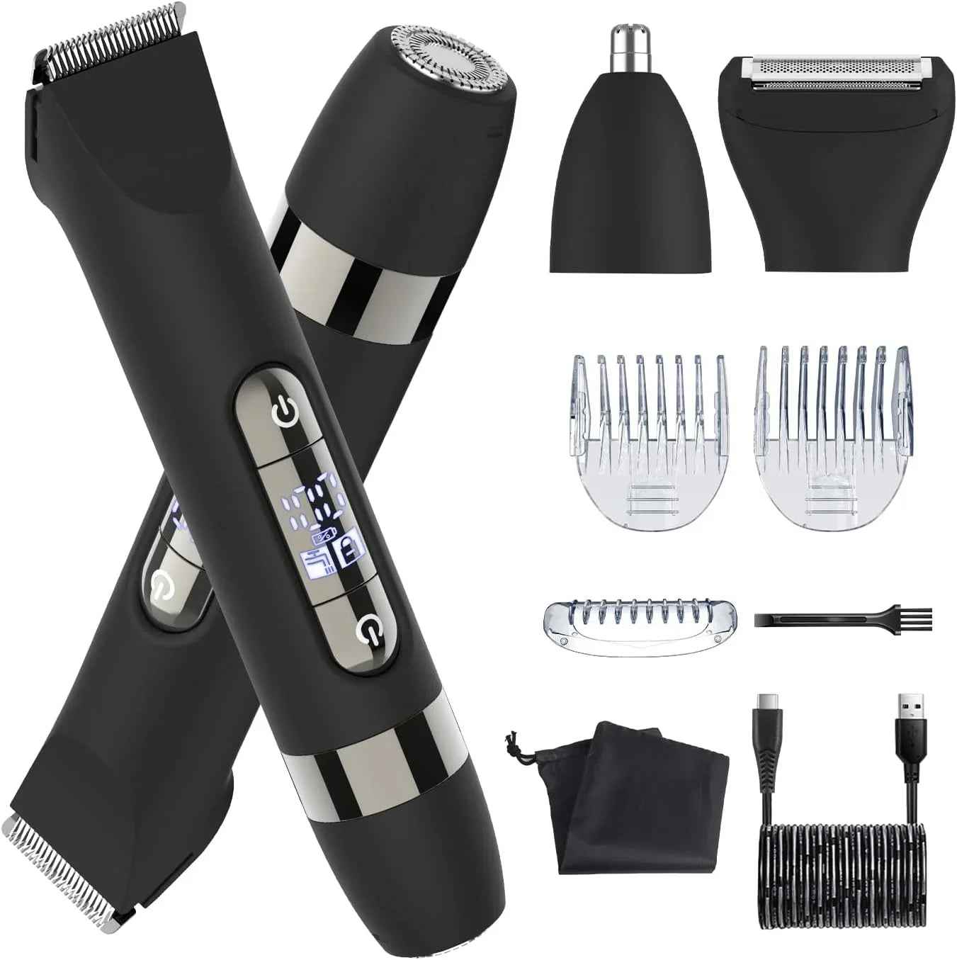 4-Blade Electric Foil Shaver – Waterproof Cordless Razor with Precision Trimmer & LED Display