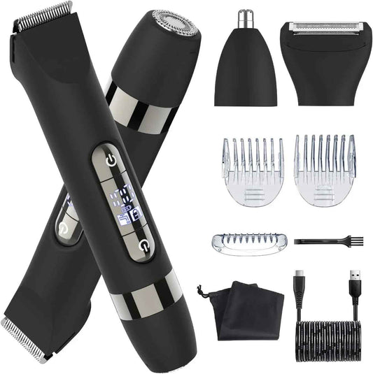 4-Blade Electric Foil Shaver – Waterproof Cordless Razor with Precision Trimmer & LED Display