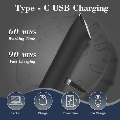 4-Blade Electric Foil Shaver – Waterproof Cordless Razor with Precision Trimmer & LED Display