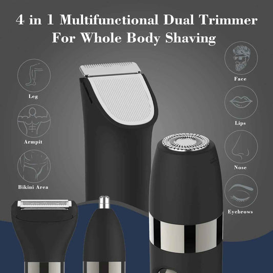 4-Blade Electric Foil Shaver – Waterproof Cordless Razor with Precision Trimmer & LED Display