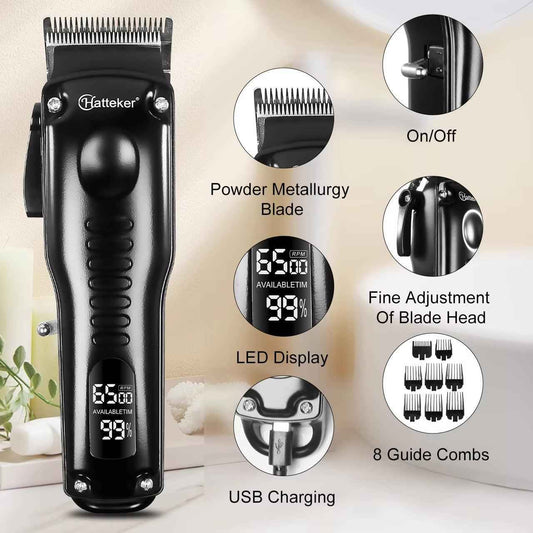 Hatteker  hair clipper Professional LED Hair Clipper and Trimming Set