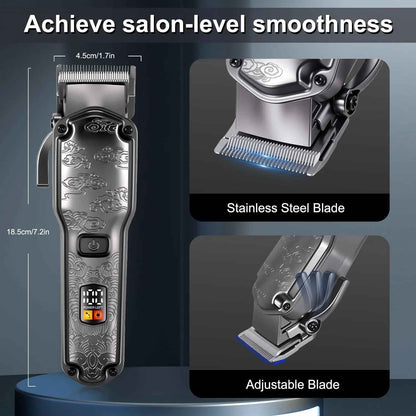 Professional Hair Clipper for Hatteker – Cordless Barber Trimmer Set Waterproof Grooming Kit