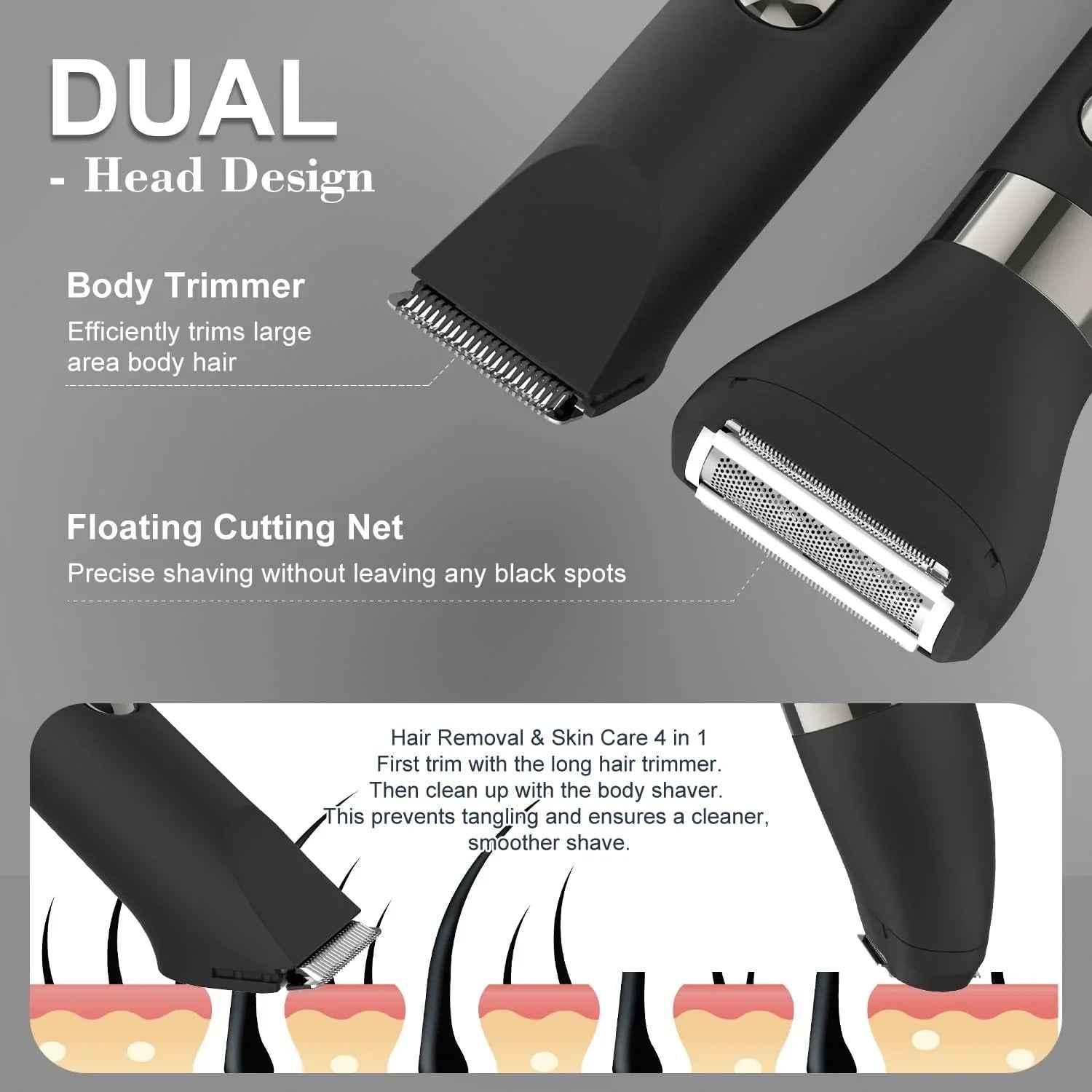 4-Blade Electric Foil Shaver – Waterproof Cordless Razor with Precision Trimmer & LED Display