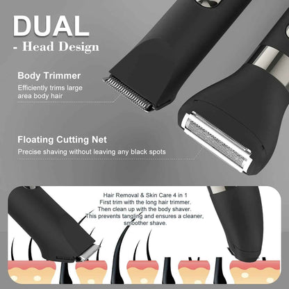 4-Blade Electric Foil Shaver – Waterproof Cordless Razor with Precision Trimmer & LED Display