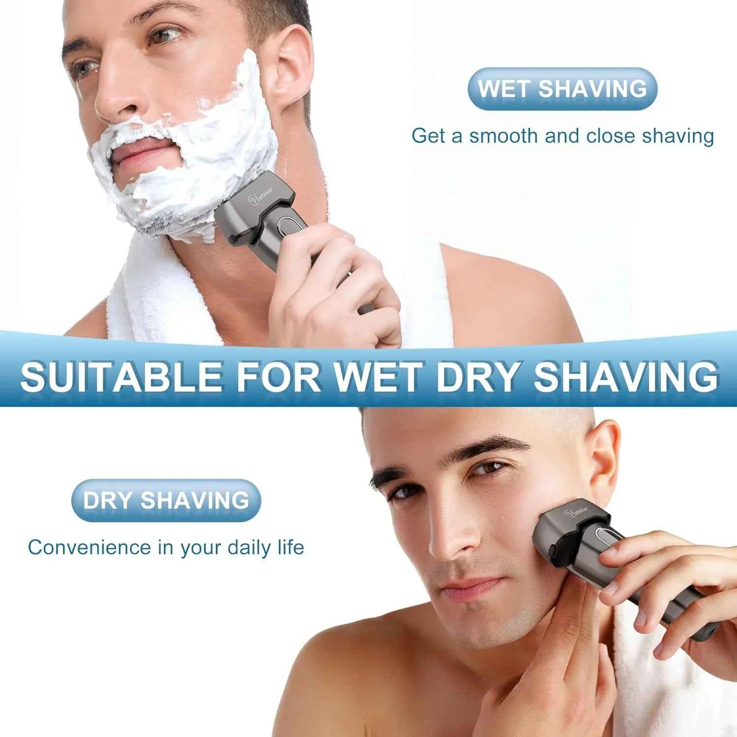 4-in-1 Body Hair Trimmer for Hatteker – Dual Head Groin & Body Groomer IPX7 Waterproof