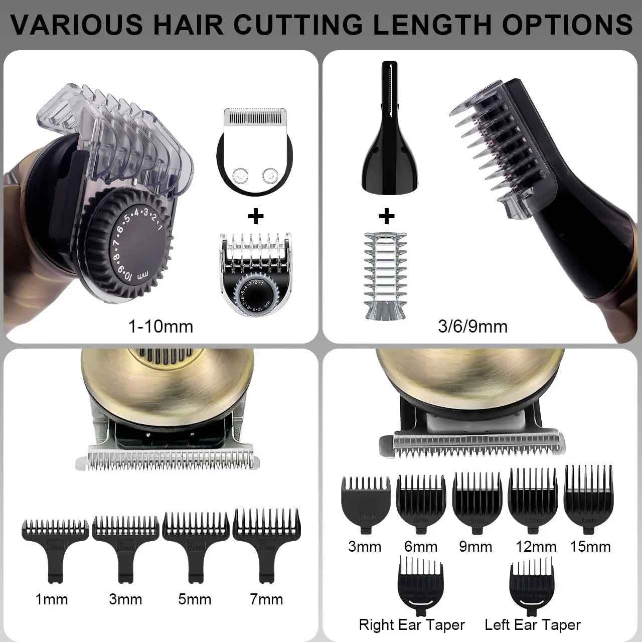 Hatteker Beard Trimmer Mustache Trimmer for Men 8 in 1 Adjustable Speed Waterproof Hair Clipper T-Blade Electic Razor Shavers Cordless Mens Gift Grooming Kit with Face Nose Body
