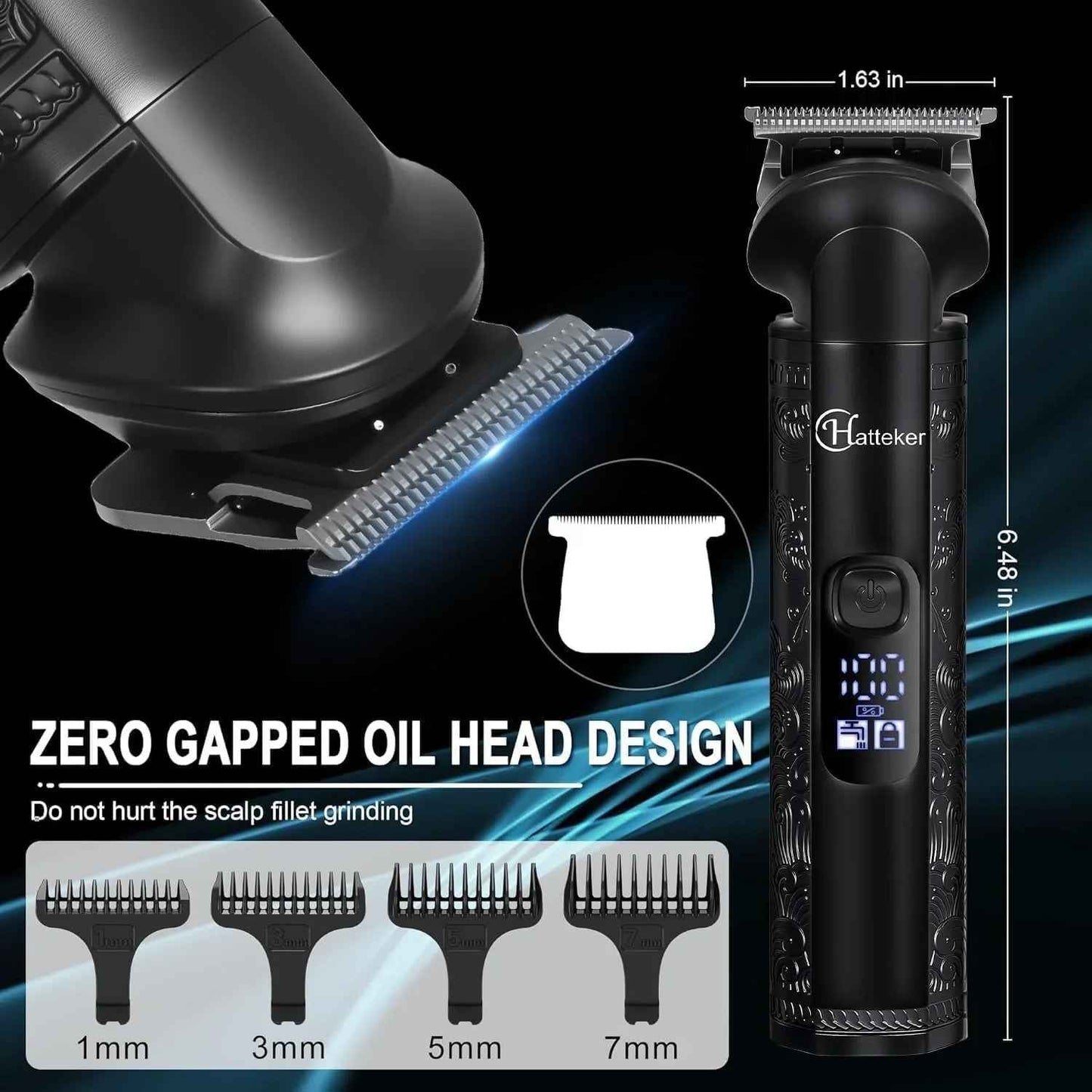 Hatteker 8-in-1 Grooming Kit – Hair Clipper Beard Trimmer Zero Gap T Blade Waterproof