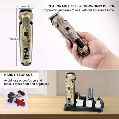 Hatteker Beard Trimmer Mustache Trimmer for Men 8 in 1 Adjustable Speed Waterproof Hair Clipper T-Blade Electic Razor Shavers Cordless Mens Gift Grooming Kit with Face Nose Body