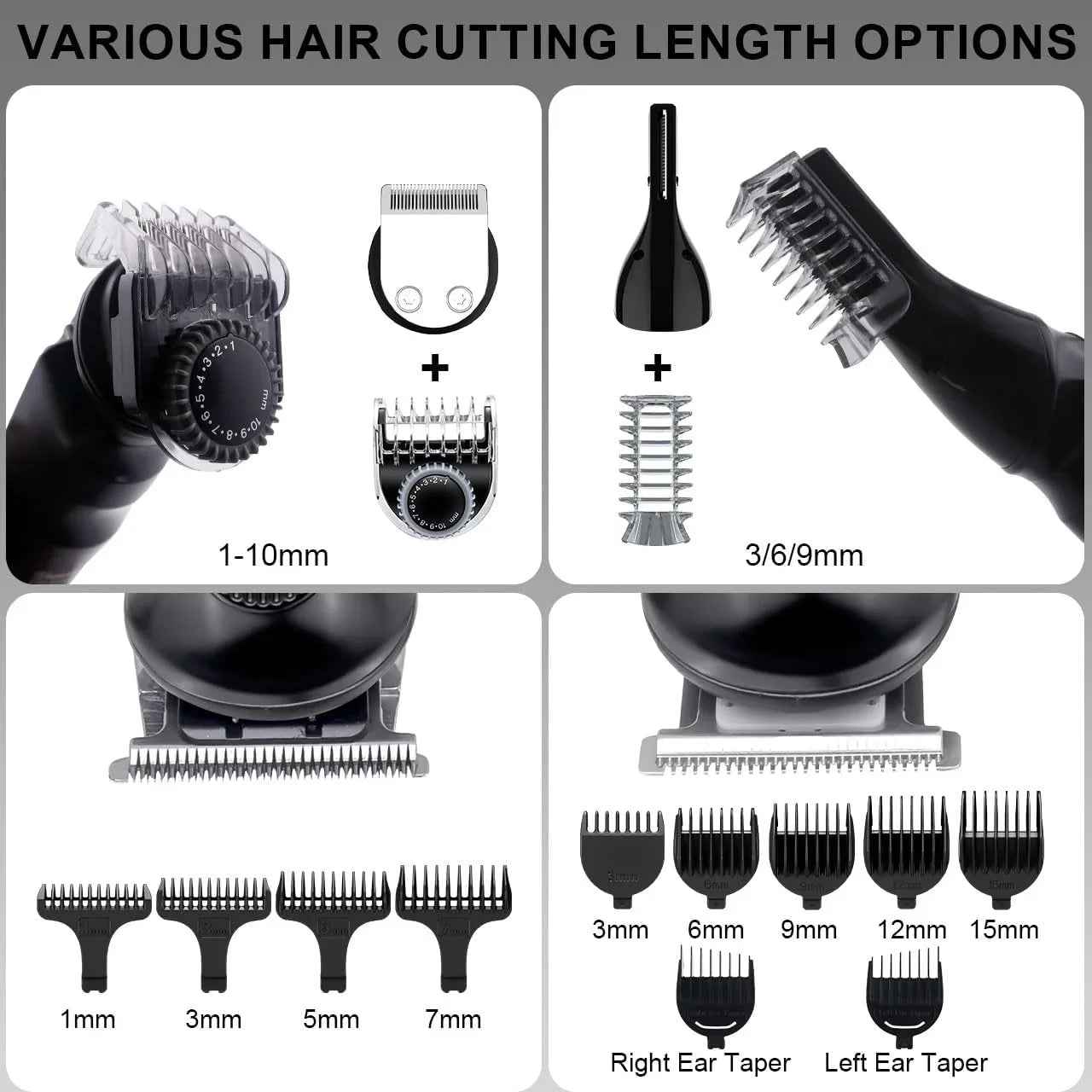 Hatteker Beard Trimmer Mustache Trimmer for Men 8 in 1 Adjustable Speed Waterproof Hair Clipper T-Blade Electic Razor Shavers Cordless Mens Gift Grooming Kit with Face Nose Body