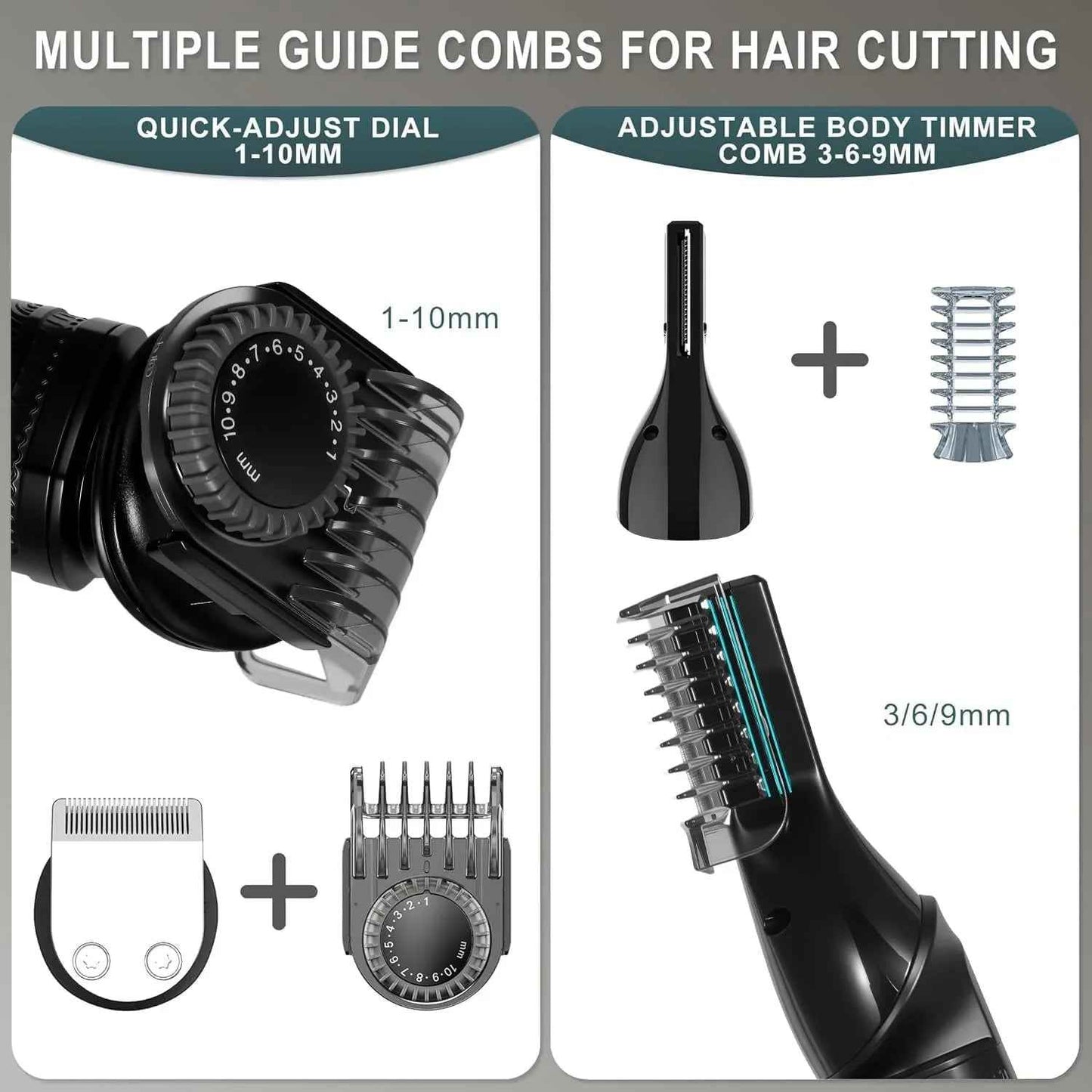 Hatteker 8-in-1 Grooming Kit – Hair Clipper Beard Trimmer Zero Gap T Blade Waterproof