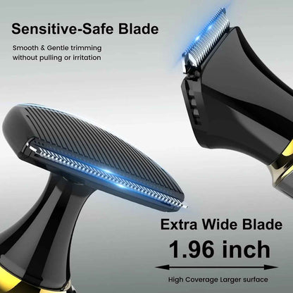 Hatteker Back Shaver for Men – 4-in-1 Body Groomer with Extendable Handle Waterproof