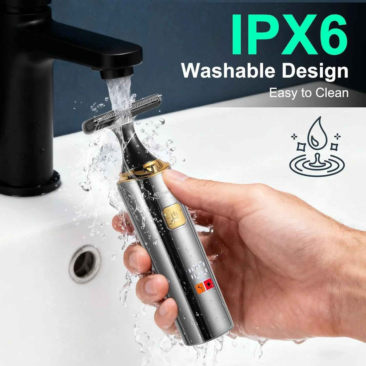 Hatteker Back Shaver for Men – 4-in-1 Body Groomer with Extendable Handle Waterproof