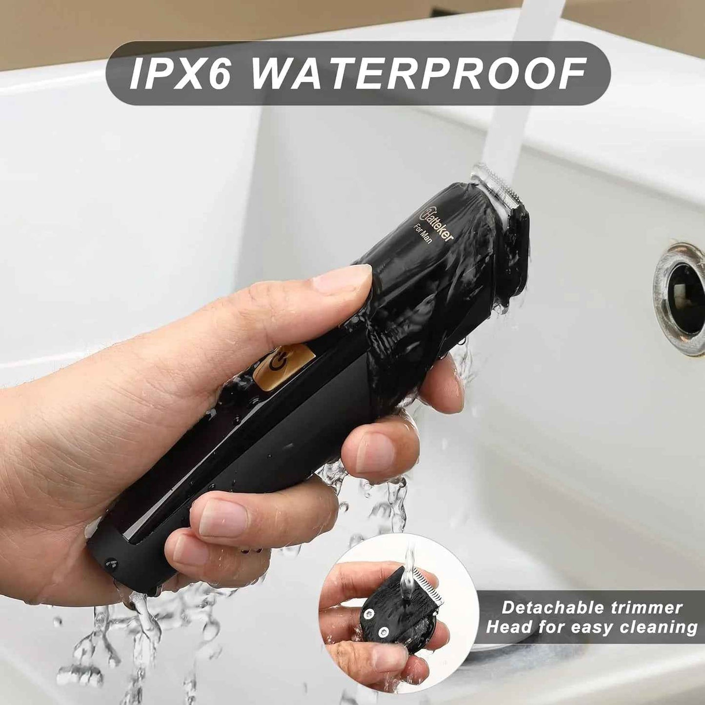 Hatteker 6-in-1 Body Grooming Kit – Groin & Body Trimmer Beard Hair Clipper Waterproof USB Rechargeable