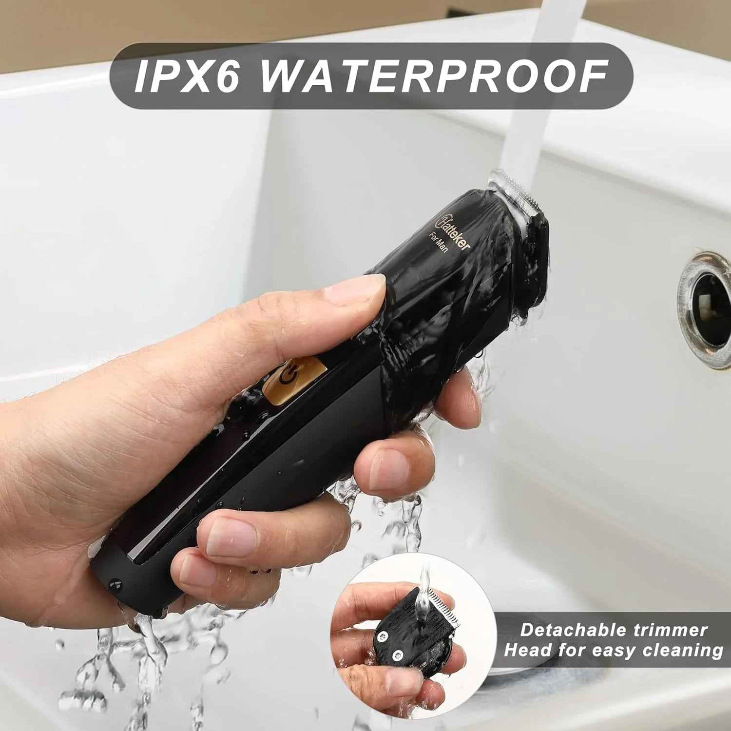 Hatteker 6-in-1 Body Grooming Kit – Groin & Body Trimmer Beard Hair Clipper Waterproof USB Rechargeable