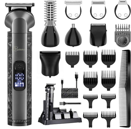 Hatteker 8-in-1 Grooming Kit – Hair Clipper Beard Trimmer Zero Gap T Blade Waterproof