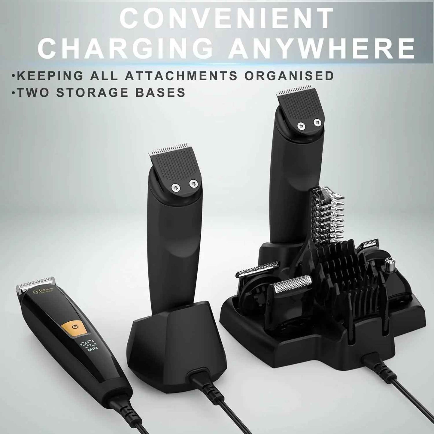 Hatteker 6-in-1 Body Grooming Kit – Groin & Body Trimmer Beard Hair Clipper Waterproof USB Rechargeable