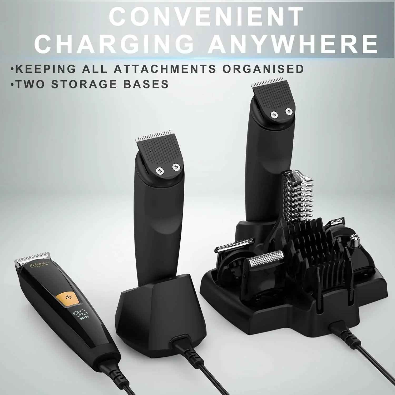 Hatteker 6-in-1 Body Grooming Kit – Groin & Body Trimmer Beard Hair Clipper Waterproof USB Rechargeable