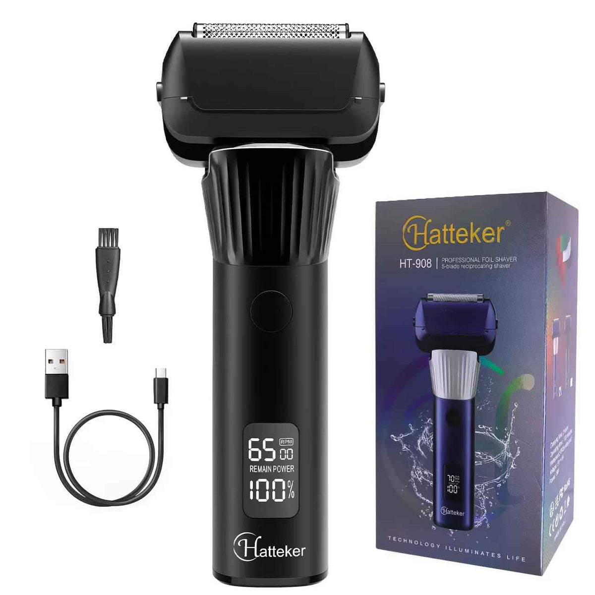 Washable Three-Blade Electric Shaver for Men | LCD Digital Display
