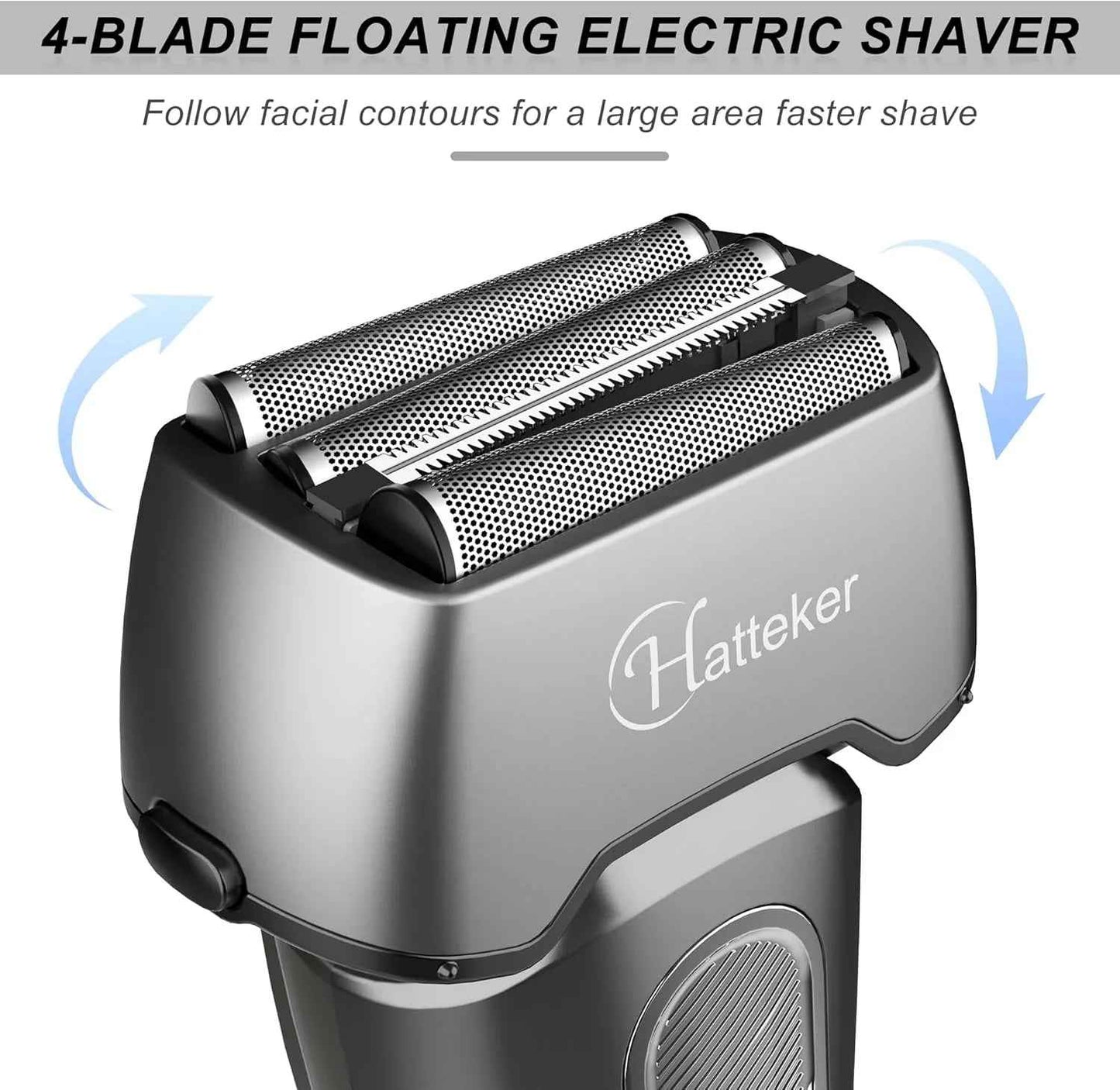 4-in-1 Body Hair Trimmer for Hatteker – Dual Head Groin & Body Groomer IPX7 Waterproof