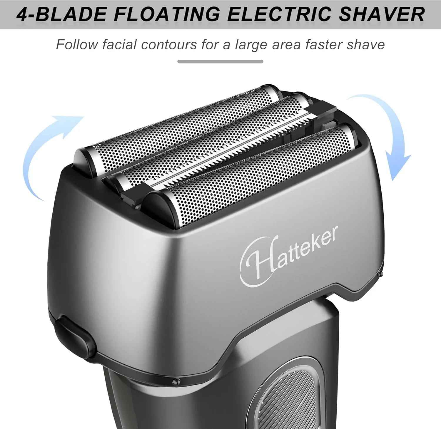 4-in-1 Body Hair Trimmer for Hatteker – Dual Head Groin & Body Groomer IPX7 Waterproof