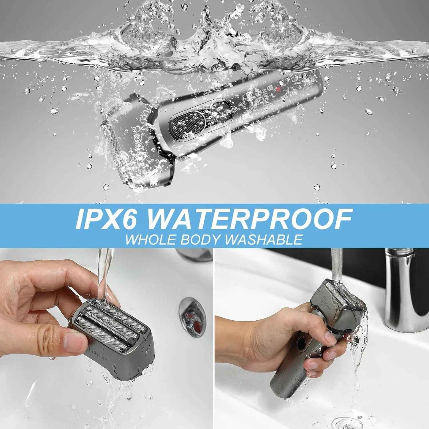 4-in-1 Body Hair Trimmer for Hatteker – Dual Head Groin & Body Groomer IPX7 Waterproof