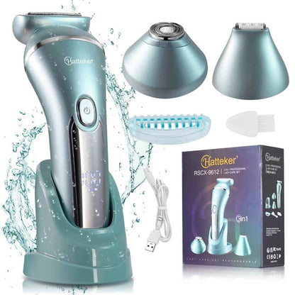 3-in-1 Lady Shaver - USB Rechargeable Electric Epilator for Legs & Arms, Wet & Dry