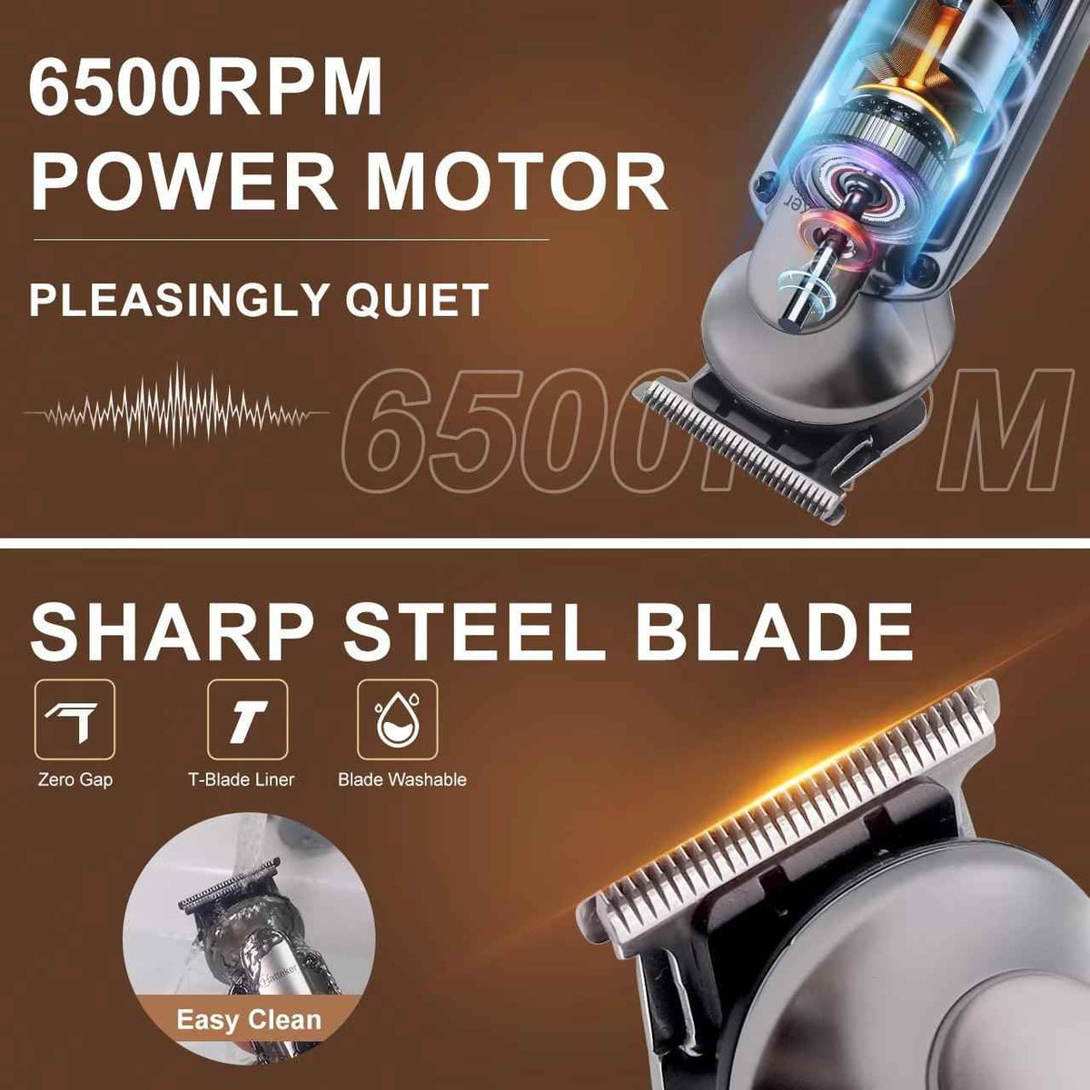 Hatteker 7-in-1 Beard & Hair Trimmer Kit | Men's Clippers, T-Blade, Nose Trimmer & Shaver