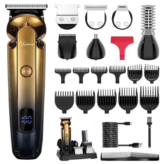 Hatteker Professional Electric Hair Clippers for Men - Oil Head Carving Trimmer with LED