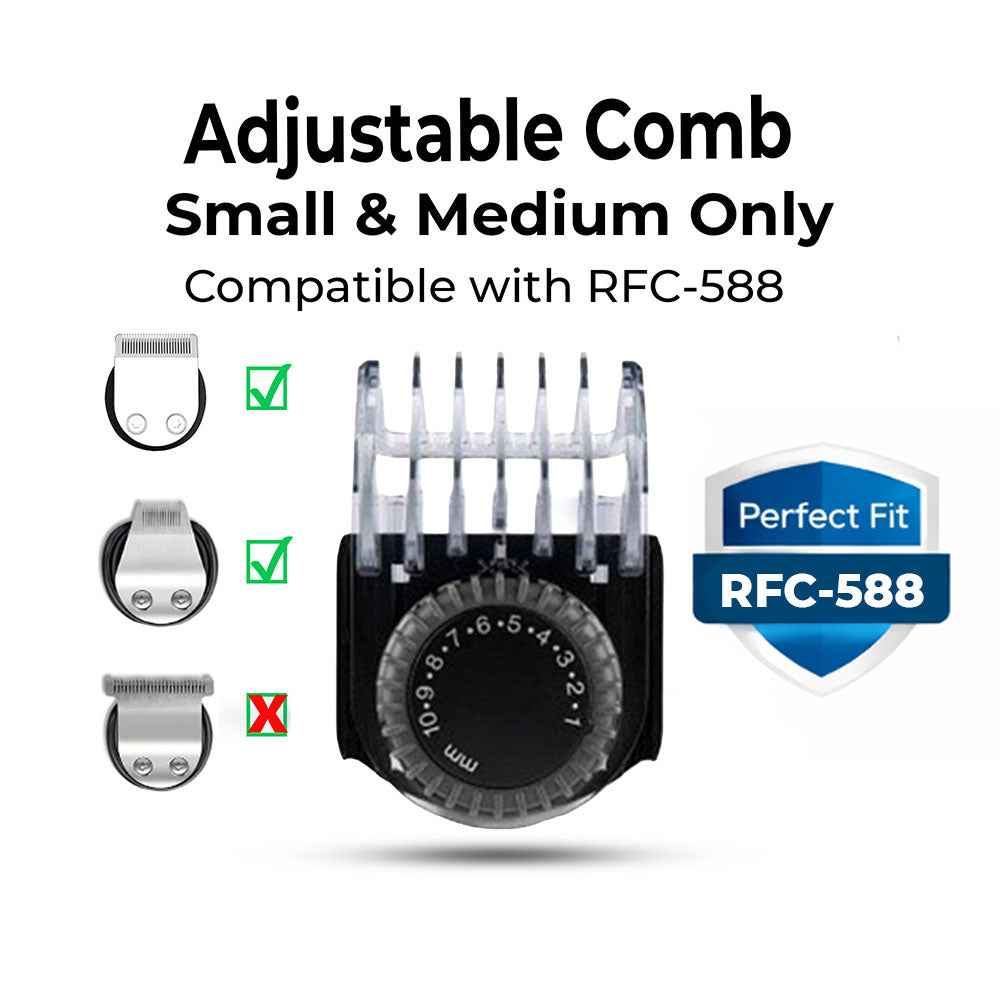 Hatteker RFC-588 Replacement Kit  – Comb Guards & Precision Trimmer Head Bundle