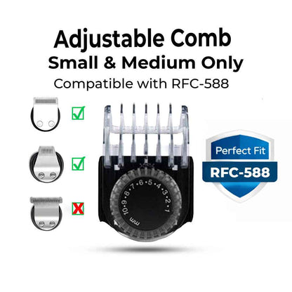 Hatteker RFC-588 Replacement Kit  – Comb Guards & Precision Trimmer Head Bundle