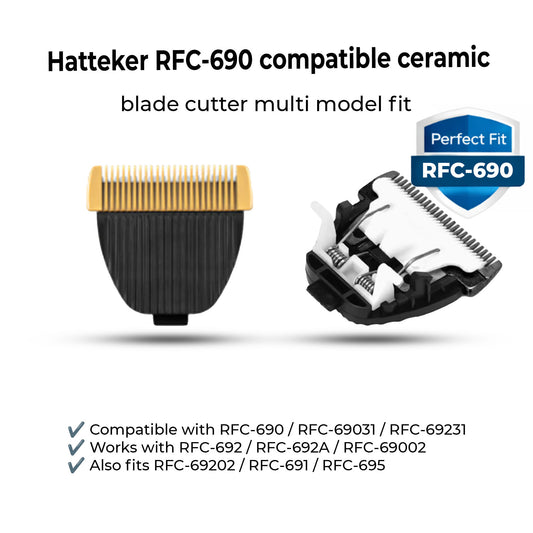 Hatteker RFC-690 Replacement Kit – Blade, Comb Set & Charger Bundle