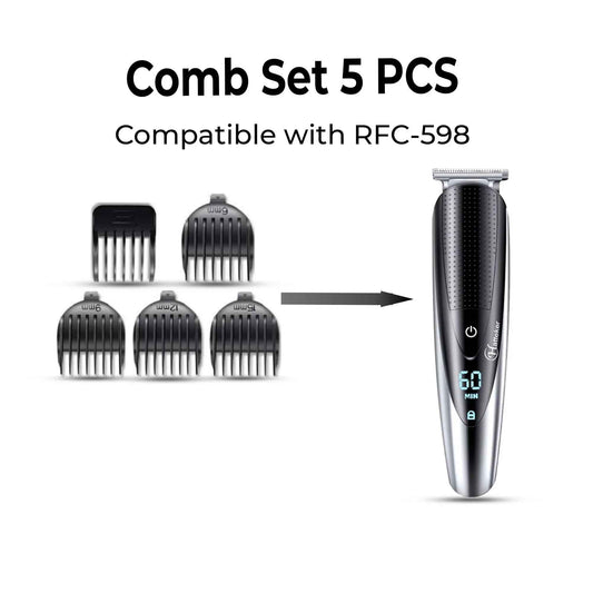 HATTEKER Comb Set 5PCS for RFC-598 – Adjustable Guide Combs Replacement Kit for Precise Hair Length Control