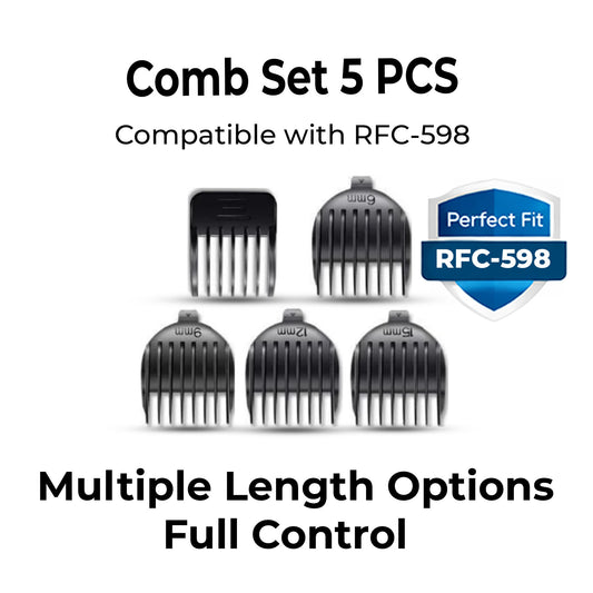 HATTEKER Comb Set 5PCS for RFC-598 – Adjustable Guide Combs Replacement Kit for Precise Hair Length Control