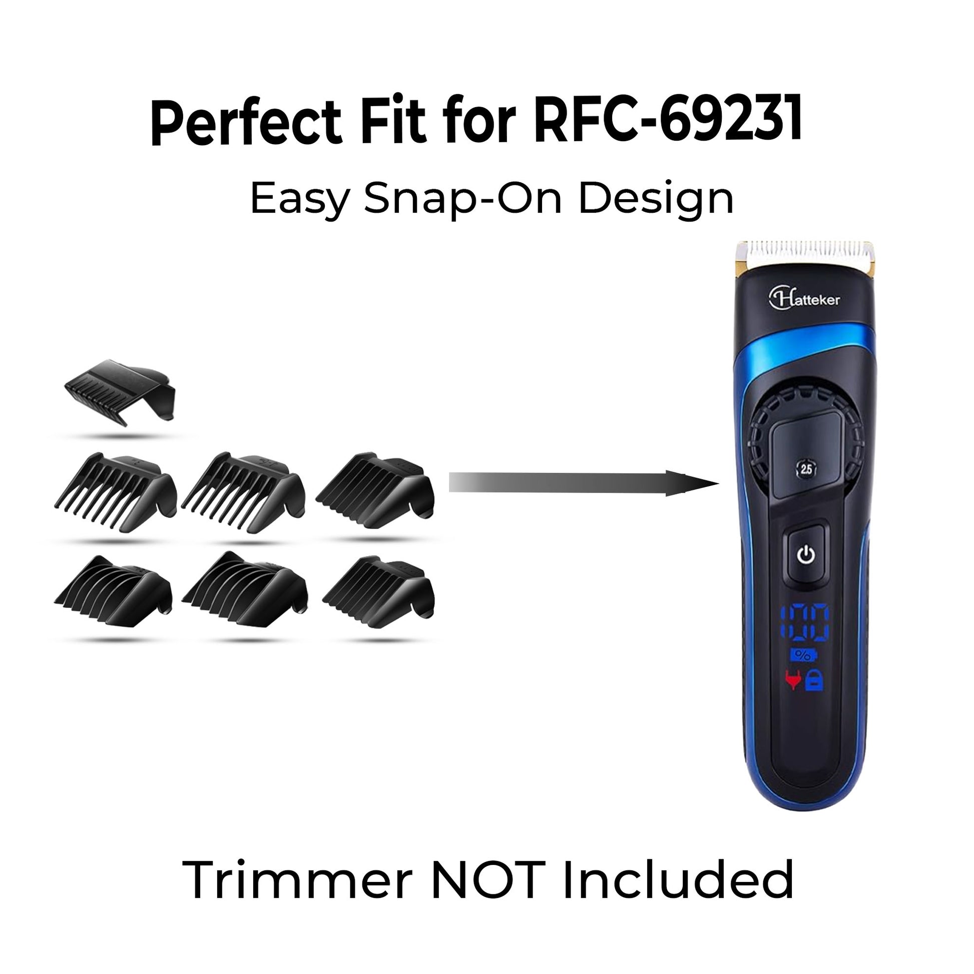 Adjustable replacement comb attachment for HATTEKER trimmer