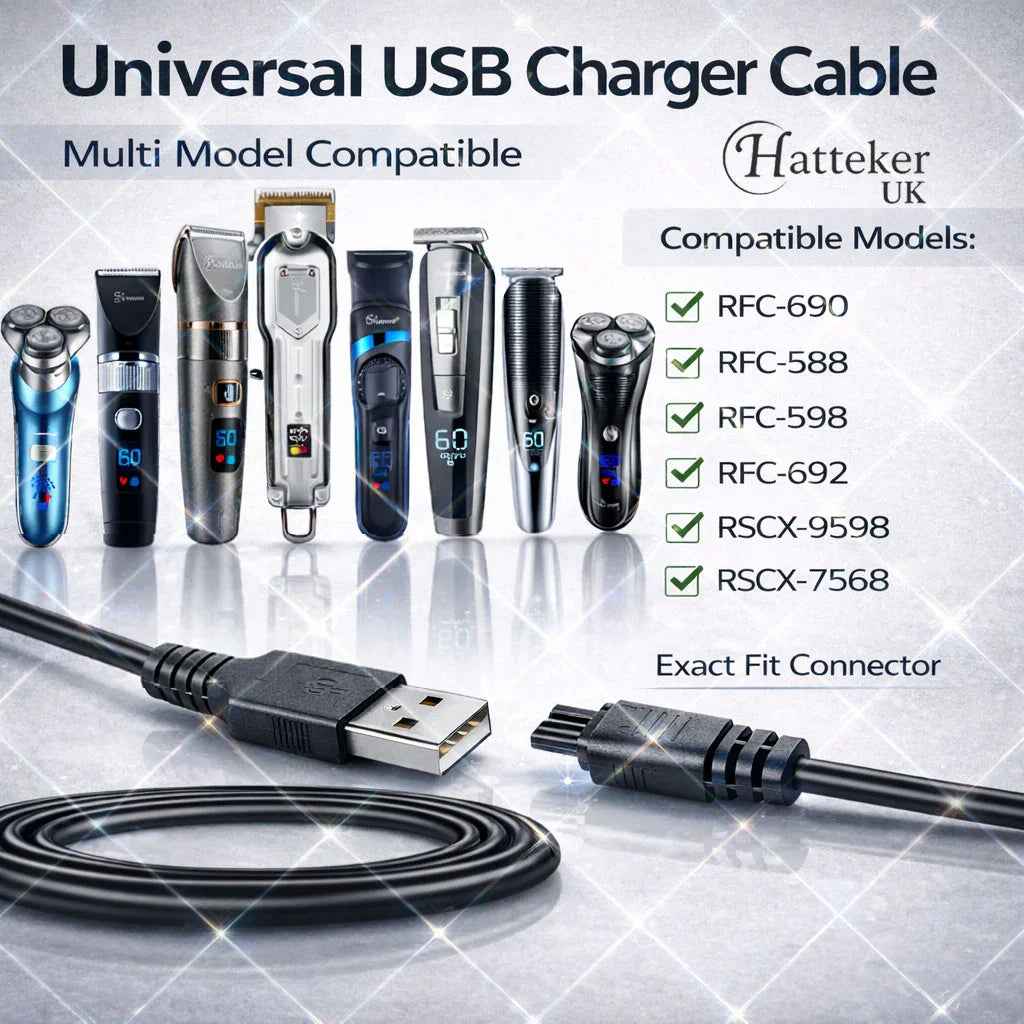 HATTEKER USB Charger Cable for RFC-690 / RFC-588 / RFC-598 / RFC-692 / RFC-696 – Replacement Charging Cable for Hatteker Trimmers